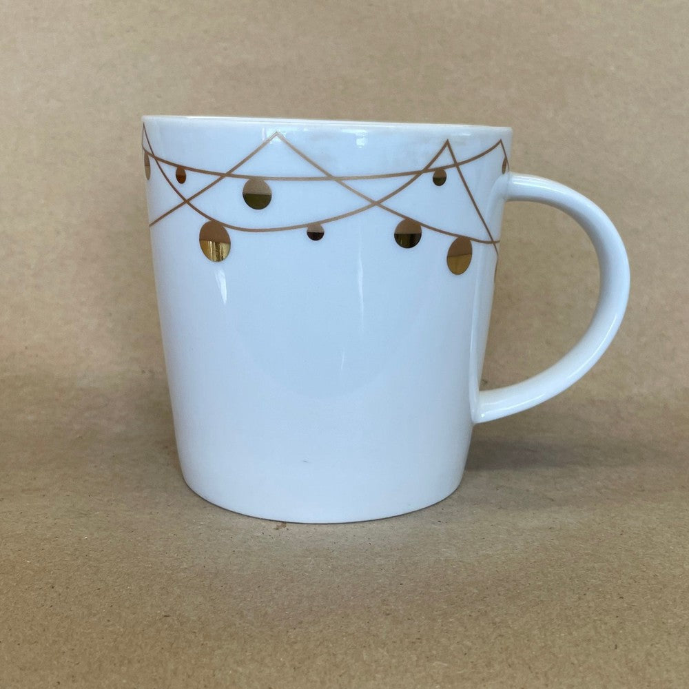 Starbucks White with Gold Ornaments Mug-2012